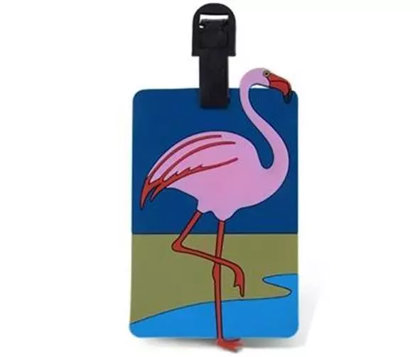 Flamingo Island Bird Luggage Tag Tags Tropical Beach Bag ID Badge USA