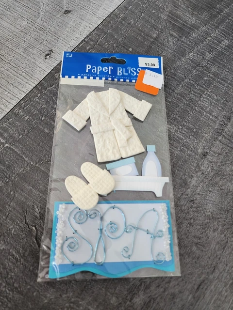 Papel Bliss Pegatinas Spa Vestido de Relajación Pantuflas Libro de recortes Retirado NUEVO #28