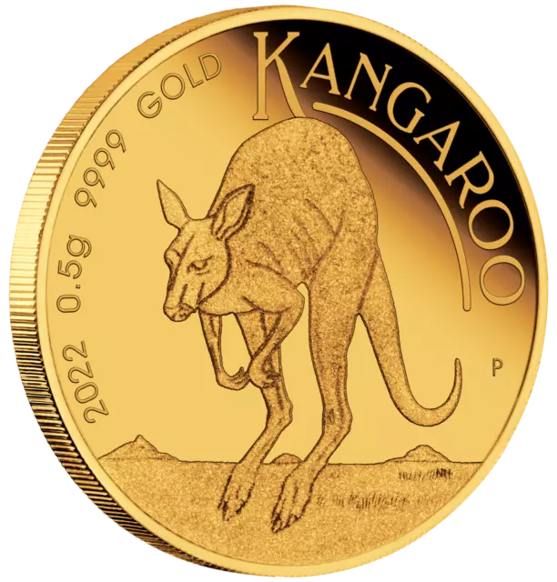 2022 Australia Mini Roo $2 0.5 Gram .9999 Pure Gold Proof coin in card Kangaroo