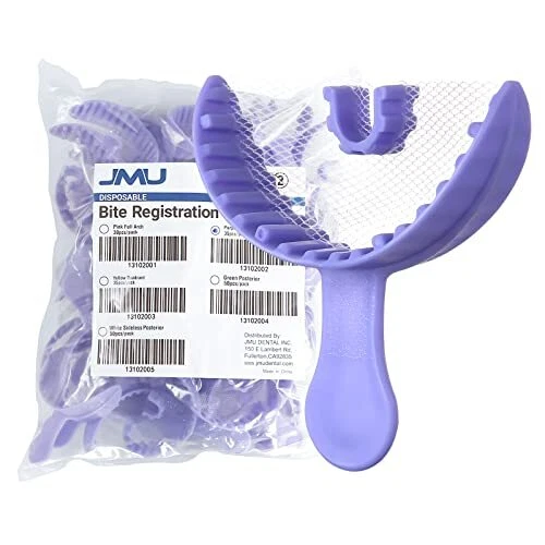 Bite Registration Trays Anterior, 35 Pcs Purple Disposable Dental Impression
