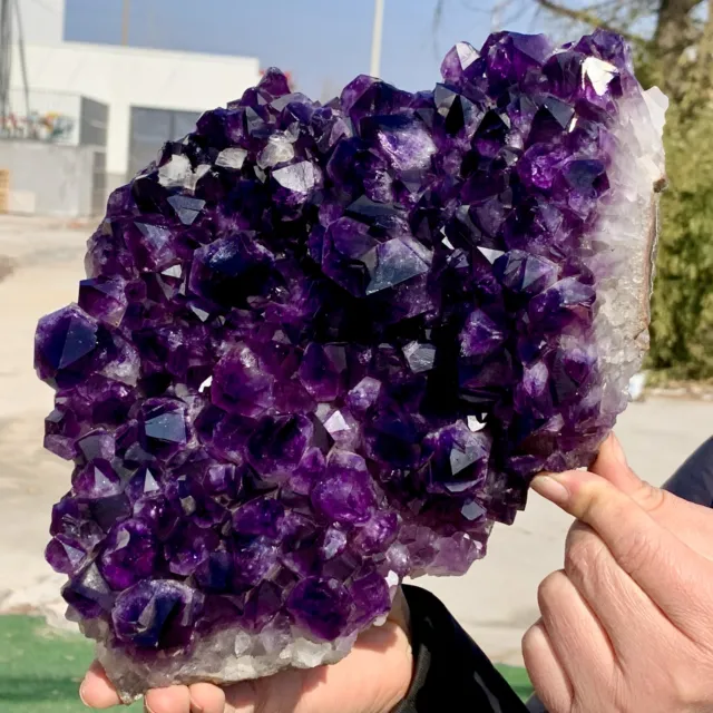 9.54LB Natural Amethyst geode quartz cluster crystal specimen Healing