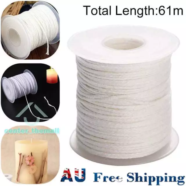 60M/Roll Spool of Cotton Square Braid Candle Wicks Wick Core Candle Making AL