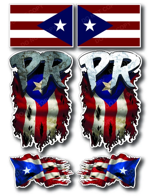 Puerto Rico Flag Bumper Sticker – PR Decal, Bandera Boricua – 3.5