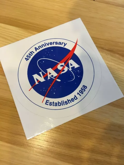 NASA STICKER '03 vtg 45th Anniversary VECTOR LOGO Established 1958 - 4"
