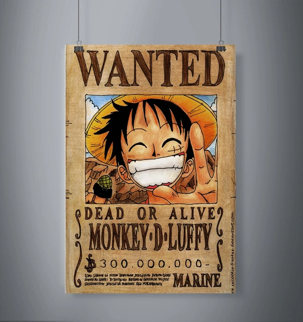 Poster Handmade Luffy One Piece Graffiti | Opera D'Arte Firmata Moreno Mata - Ideale Per Decorazione Parete E Regalo Per Appassionati Anime