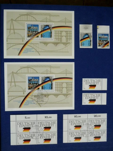 Briefmarken u. Blöcke zur "DEUTSCHEN EINHEIT" (gest. / postfr.)  !