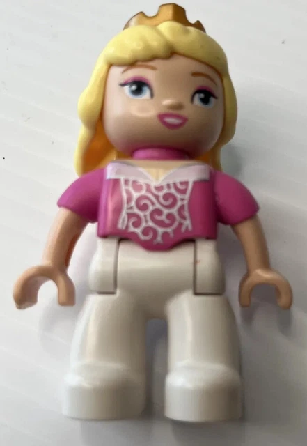 Lego Duplo Figure DISNEY Princess Girl AURORA SLEEPING BEAUTY No Skirt Pink