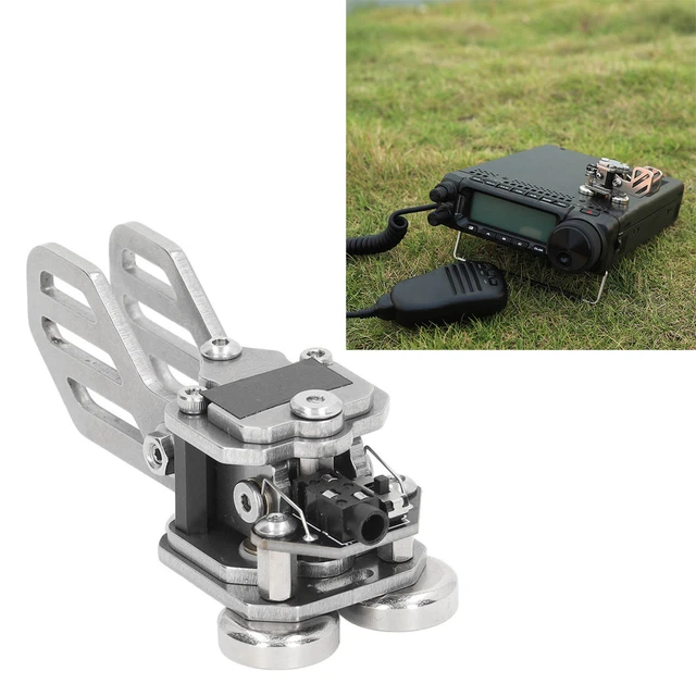 Mini CW Key Double Paddle Telegraph Key Automatic Morse Code Transmitter Key✈