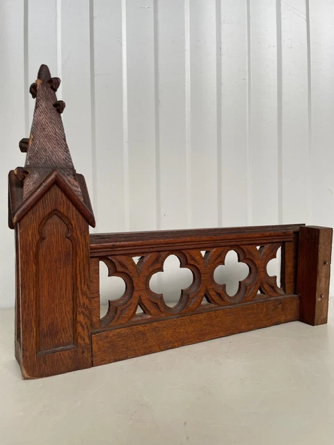 A Beautiful French Architectural Gothic revival church Crown/finial carved oak 3 2