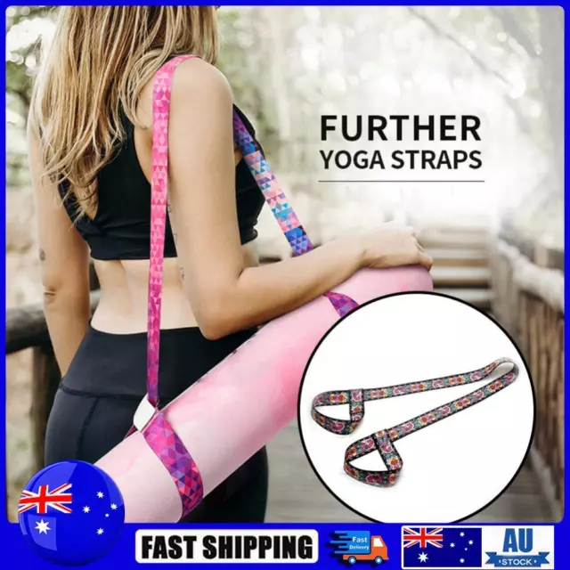 2 in 1 Yoga Mat Strap Stretching Strap for Yoga Mat Exercise Mat (Pink)