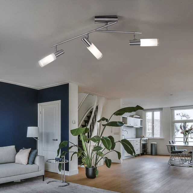 Lámpara de Techo Lámpara de Foco Ajustable Sala de Estar Vidrio Satinado