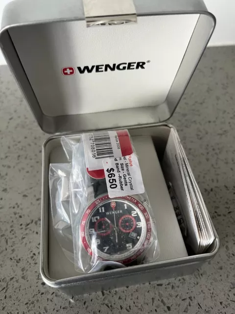 Wenger Men's 70801 Alpine Swiss Rallye Red Bezel NEW/RARE