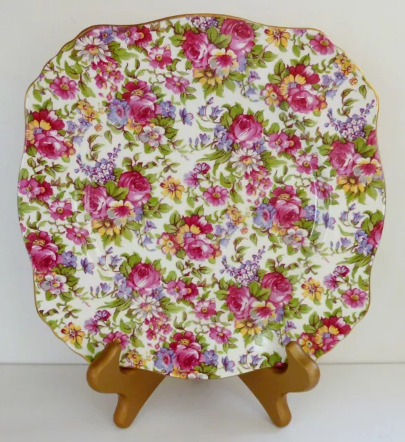 Vtg ROYAL WINTON Grimwades Chintz Summertime Ascot Luncheon / Salad Plate Floral