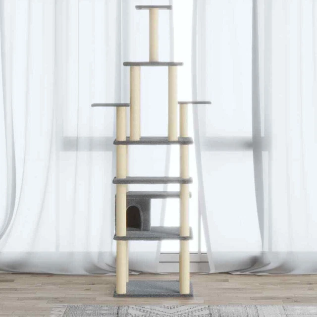 Arbre à chat avec griffoirs en sisal Gris clair 183 cm