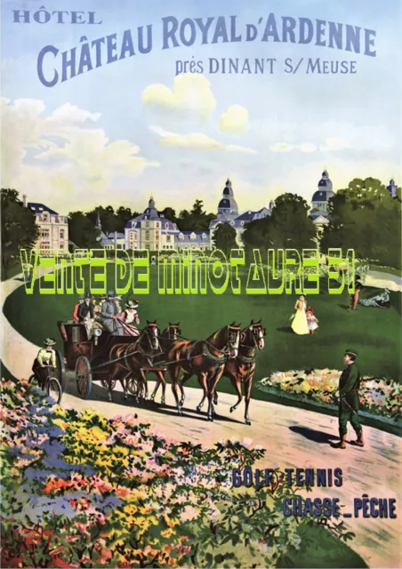 Château Royal d'Ardennes près Dinant sur Meuse vers 1900-  affiche plastifiée