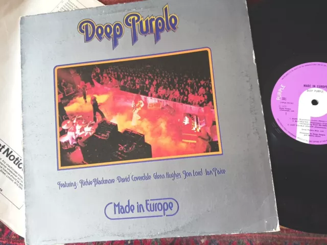 DEEP PURPLE   -     Made In Europe,        1976 UK LP / inner