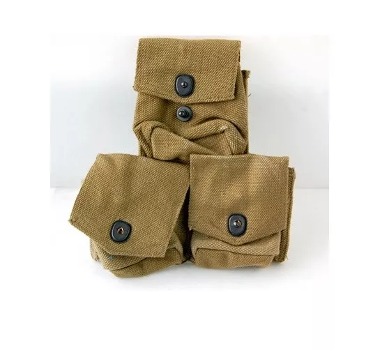 New British Army canvas triple belt pouch ammunition haversack military ammo