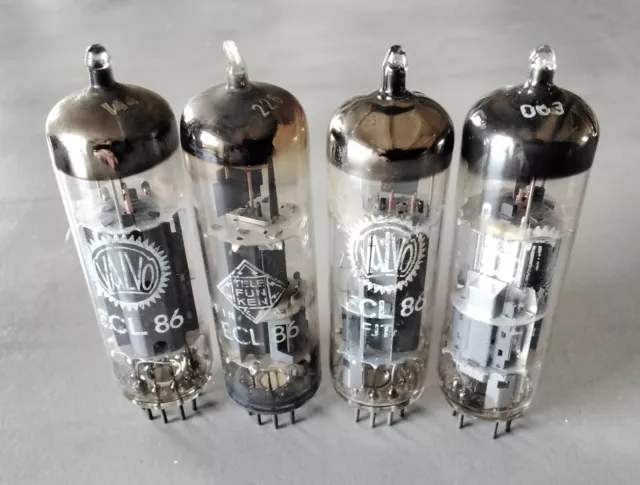 4x ECL86/ 6GW8 Triode/Strahlbündelendröhre Pentode von TELEFUNKEN  /VALVO