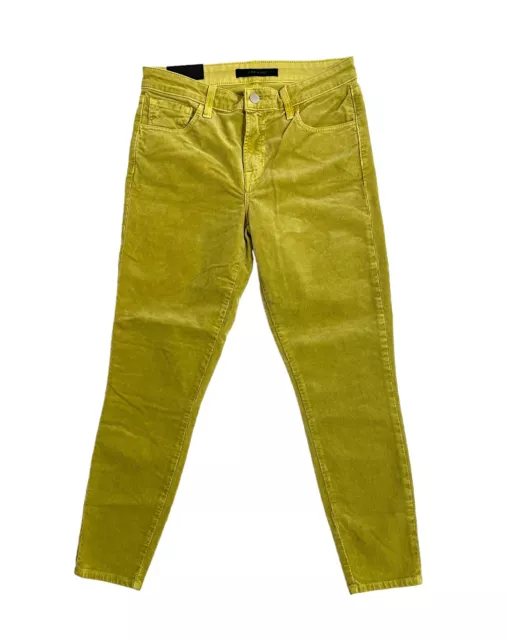 J Brand  Jeans Corduroy Mid Rise Stretch Pants Absinthe Yellow  Sz 27 NWT VM17