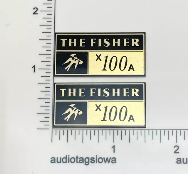 The Fisher X100A Custom Made Speaker Badges Aluminum Pair