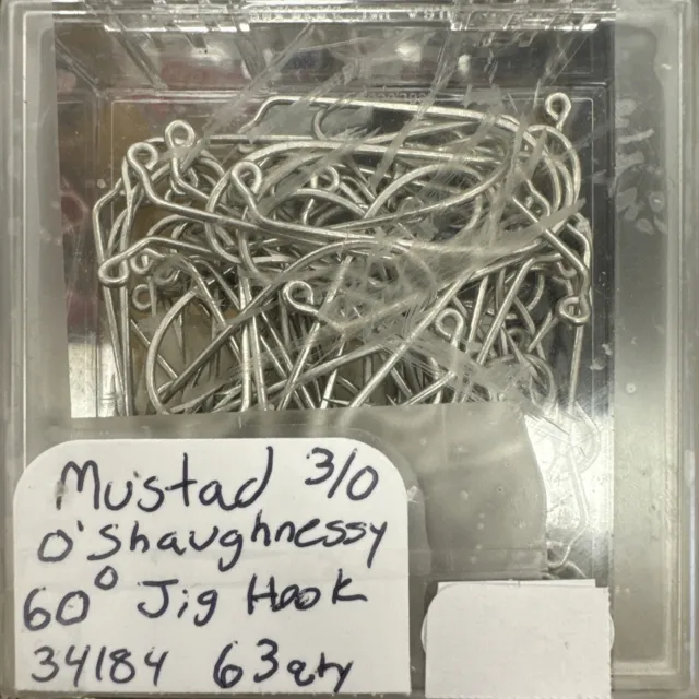 MUSTAD 34184-DT O'SHAUGHNESSY 60 Degree Jig Hook - Pack of 25 $15.99 -  PicClick