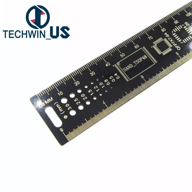 25cm 10 Inch Multifunctional PCB Ruler Measuring Tool Resistor Capacitor Chip IC 2