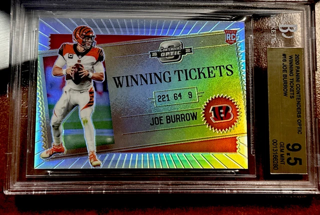 2020 Contenders Optic Joe Burrow RC SILVER PRIZM Winning Ticket BGS 9.5 Pop 1