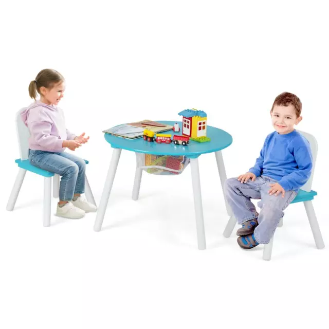 Kindertisch mit 2 Stühlen 3 TLG. Kindersitzgruppe aus Holz Kindermöbel-Set stape