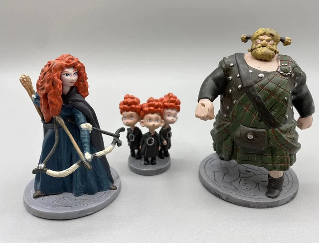 Disney:Brave-Lord Macguffin, The Triplets, Merida PVC Figures Cake Toppers Set