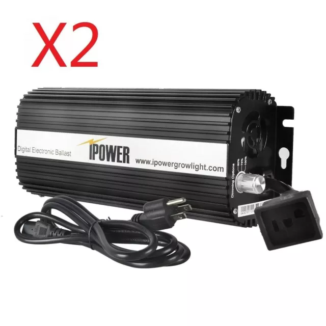 iPower 600 Watt Digital Dimmable Electronic Ballast for HPS MH Grow Light 2-Pack