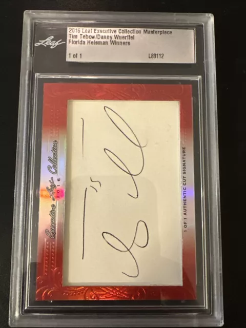 TIM TEBOW DANNY WUERFFEL Auto 2016 Leaf 1/1 One Of one Exclusive Collection TIM TEBOW DANNY WUERFFEL Auto 2016 Leaf 1/1 One Of one Exclusive Collection