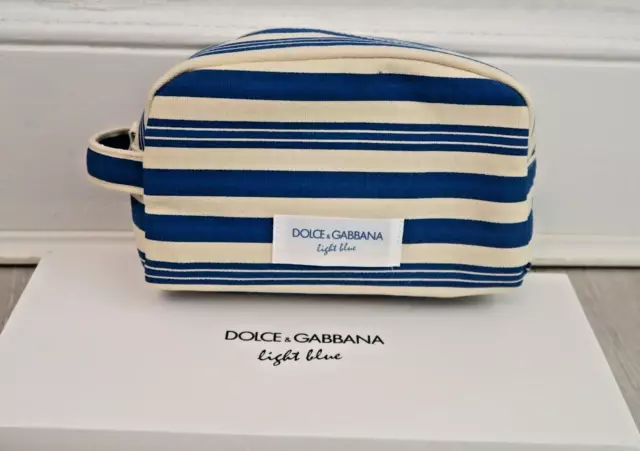 Borsa per toilette Dolce & Gabbana blu chiaro borsa da viaggio con confezione regalo 2