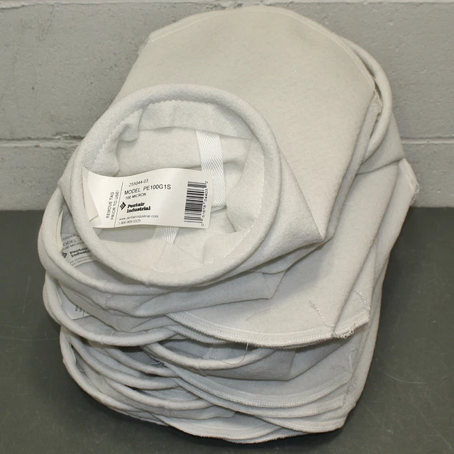 (20) Pentek Felt Filter Bags PE100G1S, 7" x 16-1/2", Size 1, 100 Micron, 55 gpm