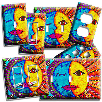 Mexican Folk Art Moon And Sun Light Switch Outlet Wall Plate Room House Hd Decor