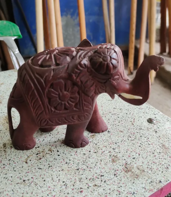 New Wood Elephant Sculpture Hand Carved Wooden Figurine Lucky Statue sri lanka