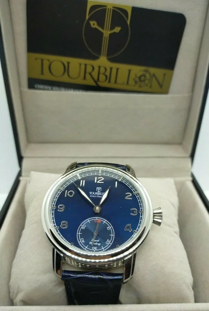 Aesop Tourbillon Orologio da Uomo Meccanico Analogico - Quadrante Blu Arenaria Cielo Stellato, Cristallo di Zaffiro, Impermeabile, Affari, Vestito (Oro Rosa-L
