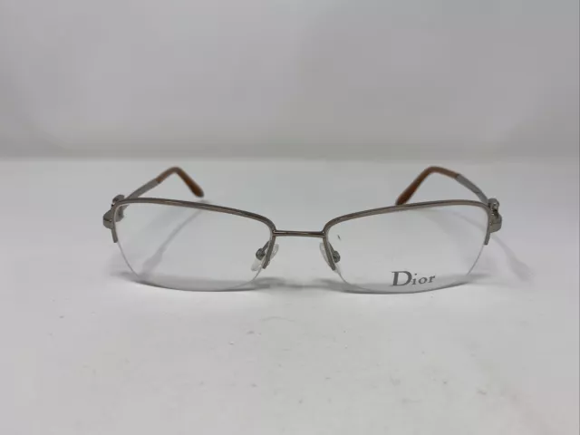 Christian Dior Eyeglasses Frame CD3679 KAF 54-17-135 Silver/Brown Half Rim S824
