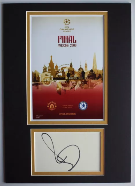 Paul Scholes Signed Autograph A4 photo display Man Utd 2008 Champions League Cup