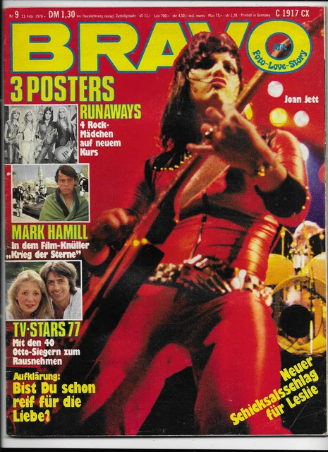 BRAVO Nr.9 vom 23.2.1978 mit Riesenposter Mark Hamill, Runaways, Uriah Heep