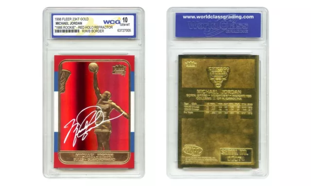 MICHAEL JORDAN 1998 FLEER 23K Gold Card RED PRIZM Rookie Design ...