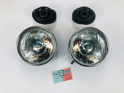 FIAT 500 F/L/R FARO PROIETTORE ANTERIORE FANALE COMPLETO DI CORNICE CROMATA DX 