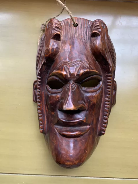 Vintage Hand Carved Wooden Mask- Origin Unknown