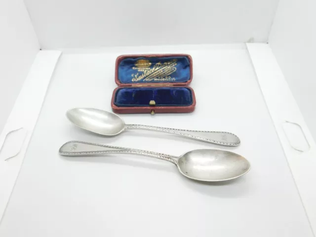 Glasgow Victorian Stering Silver Pair Of Spoons Antique 1878 Scottish