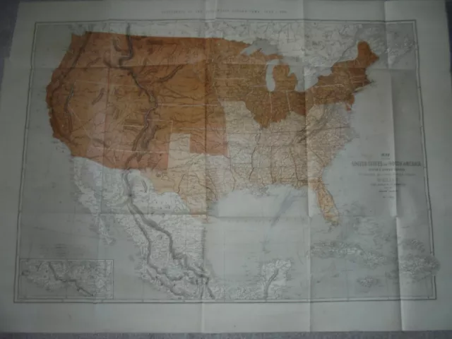 Map of the USA Upper and Lower Canada Mexico by T Euling  1861 print ref ab