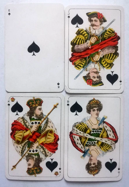 VINTAGE PLAYING CARDS OBERG SWEDEN 1940 2 DECKS PATIENCE BOX 74x50mm FREEPOST