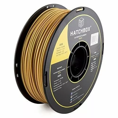 HATCHBOX ABS 3.00 mm 3D Printer Filament in Gold, 1kg Spool