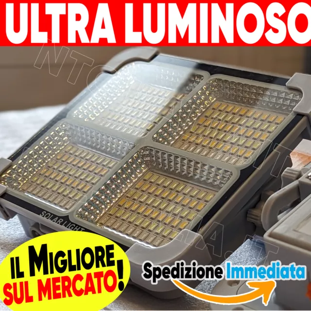 Faro 200W Led Pannello Solare 4-Modalita' Luce✨ Calda/Fredda/Neutra/Sos Usb-C