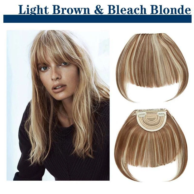 AU Real Thick Neat Bangs Clip in on Fringe Hair Extensions as Human Hairpieces
