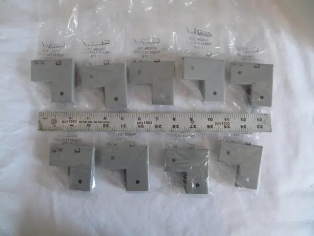 (9) NEW Wiremold G2011 90° Flat Elbow Gray - sealed bags!