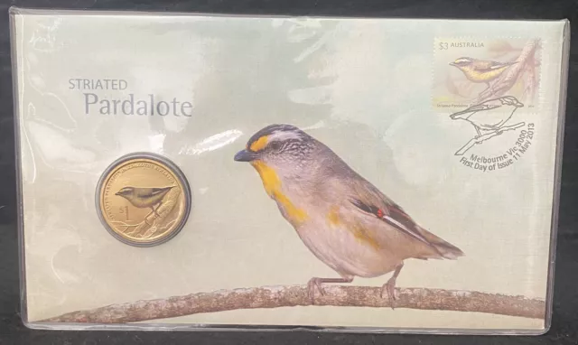 PNC - Striated Pardalte $1 carded coin  with $3 stamp 